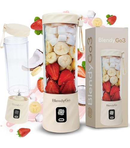 Cornesty Mixeur Blender Portable 600ml - Parfait Pour Smoothies, Shakes Et Jus Frais | 6 Lames Puissantes | Recharge USB | Blanc