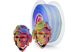 ZIRO Tricolor Gradient Matte 3D Printer Filament, Multicolor Co-Extrusion Matte PLA Filament 1.75mm 1kg/2.2lb, Fit Most FDM 3D Printers, Neon