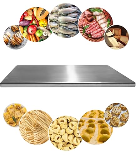 Tagliere In Acciaio Inox 28 Cm – Doppia Faccia, Antiscivolo, Lavabile In Lavastoviglie, Ideale Per Carne E Impasti