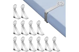 Arvoni 12 Pinzas Sujeta Manteles de Acero Inoxidable, Sujeta Manteles de Mesa Exterior para Mesas Gruesas, Pinzas Manteles con Diseño de Sonrisa, Sujeta para Jardín, Restaurante, Familia