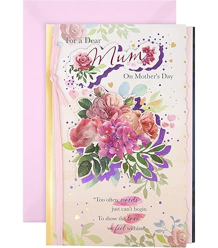 Regal Publishing Geburtstagskarte Für Mütter – Bär & Blumen Design, 22,9x15,2 Cm | Hochwertige Karte Aus Großbritannien Mit Umschlag
