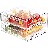 MosQuick® 1 box 2 Drawer Stackable fridge drawers vegetable storage box for fridge Fridge Storage Boxes fridge containers for