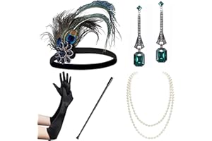 BABEYOND 1920s Accessories Set Flapper 20s Gatsby Costume Accessories Set Roaring 20s Flapper Headband