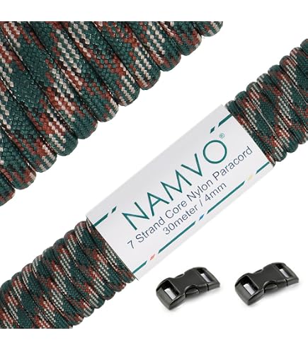 Corde Paracord 550 Paillettes Or Bordeaux - 30 Mètres, 7 Brins, Charge 250 Kg - Pour Bracelets, Survie, Camping