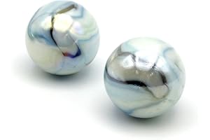 KIM'PLAY MaRécréation-MesBilles Pack de 2 Boulards Tigre 45 mm, A1-KT8H-BIXI, Blanc, Bleu, 2 X ø