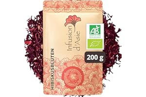 ‎KHLA Khla - Bio-Hibiskusblüten 200 g - Lose und Getrocknet - Hibiskus Tee Infusion - Hydration & Verdauung - Heiß oder Kalt - Blumig & Aromatisch - Reich an Antioxidantien - Herkunft Ägypten