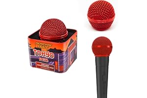 MICROPHONE DUDE Red Replacement Microphone Mesh Grille Heads for Shure SM58 - BETA 58 - Includes Protecive Storage Tin Case