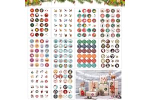QUNKUN Pegatina Navidad Calendario de Adviento, Pegatinas Calendario de Adviento,10 * 24 Pegatinas Numeros Navidad,1-24 Pegatinas Números, Se Usa para Hacer El Calendario de Adviento