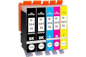 Supply Guy 5 kartridże kompatybilne z HP 364 XL / N9J74AE DeskJet 3070A 3520 OfficeJet 4620 4622 PhotoSmart 5510 5515 5520 5524 6510 6520 6525 B010a B109a B110a B210a