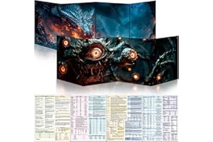 Byhoo DM Set di 2 ombrelloni per D&D 5E 2 temi, superficie impermeabile, tripla pieghevole (A4), compatibile con Player's Handbook