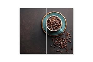 CANVASFLY 2x30x52cm - Herdabdeckplatte, Herdabdeckung für Glaskeramik-Kochfelder, Gehärtetes Glas, 60x52cm, mehrfarbig, Schneideplatte