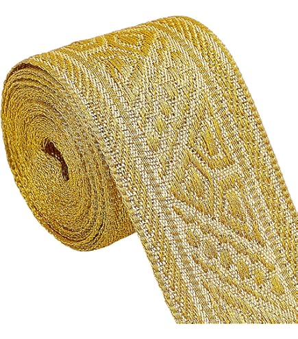 PH PandaHall 13m Nastro con Paillettes Oro Nastro Decorativo Oro, 19mm