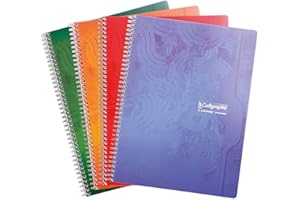 Calligraphe 560C Un Cahier à Spirale (une Marque de Clairefontaine) - 24x32 cm - 180 pages Petits Carreaux - Papier Blanc 70 g - Couverture Carte Couleur Aléatoire - Lot de 5