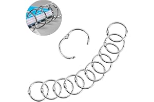 QH-SHOP Pierścienie do segregatora, 19 mm, metalowe luźne arkusze, pierścienie do kluczy, do scrapbookingu, albumu, rzemiosła, 100 sztuk