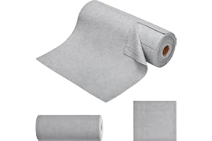 Nexpho Rulle med mikrofiberduk, 50 st. rulle mikrofiberdukar 30 x 30 cm, rivbara, återanvändbara och luddfria dukar för hem
