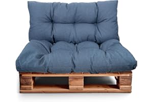 ‎BEST WOOL Best Wool Palettenkissen Set – Sitzkissen für Europaletten – Palettenpolster, Gefüllt mit Granuliertem Poulirette-Schaum – Inkl. Sitzkissen 120x80 +Rückenlehne 120x40