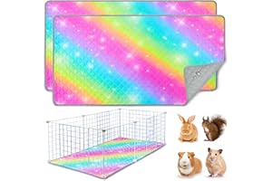 BeBeJoJo Lot De 2 Tapis Lavables Et Réutilisables pour Cage De Cochon D’Inde, Doublures Absorbantes pour Pipi, Tapis pour Petits Animaux, Lapins Et Hamsters