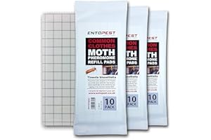 Entopest 30-Pack Clothes Moth Monitoring Traps – Refill for Room & Wardrobe Hanger Units – For Detection of Tineola bisselliella