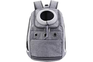 Mogokoyo Comfortable Dog Cat Carrier Backpack, Puppy Pet Front Pack with Breathable Head Out Design and Padded Shoulder for Hiking Outdoor Travel (Grey)