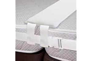 VIVILINEN Upgrade Bed Bridge Twin to King Converter podkładka wypełniająca pianki z pamięcią kształtu i szeroki regulowany zestaw, przedłużacz materaca, pasek łączący do sypialni domowej (biały, dwa