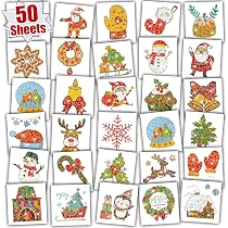 408 Tatouages Temporaires Enfants Noël Leesgel - Motifs Individuels, étanches, Pour Calendrier De L'Avent
