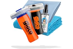 ‎DETAILMATE 5-teil. Glasversiegelung Bundle - Soft99 Glaco DX 110 ml Versiegelung + Soft99 Glaco Glass Compound Roll On 100ml - Politur für Glas + Glasreiniger 100ml, Poliertuch, Glas Mikrofasertuch