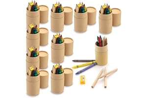 10 Sets da Colorare Partituki per Bambini. Ciascuno con 6 Pastelli, 6 Matite Colorate e 1 Temperamatite. Sacchetti Regalo per Feste per Bambini