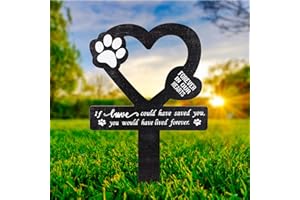 FKGOODAM Dog Memorial Plaque for Garden, Pet Memorial Stake Wooden Cross for Grave, Personalised Memorials Plaques for Dog Remembrance Gifts (Love)