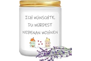LUXHOMY Geschenk Freundin - Lavendel Duftkerze (200g), Geburtstagsgeschenk für Frauen, Beste Freundin Geschenke, Geschenke für Schwester, Ich Wünschte Du Würdest Nebenan Wohnen