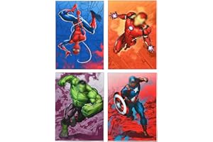VIYAAN Superheroes Decorativos Pared Láminas, 4 Piezas Decoracion Cuadros Superhéroes Arte Mural, Carteles de pared de superhéroe, Dibujos Animados de superhéroes Carteles(20x30cm)