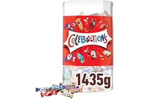 Celebrations Snack Assortiti al Cioccolato, circa 150 praline miste al cioccolato Mars, Bounty, Snickers, Twix, Maltesers e altri ancora: in totale 1435g, Cioccolatini Natalizi