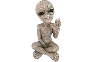 Design Toscano Ciao terrestri Statua Alieno UFO, poliresina, Beige, 21.5