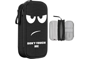 FINPAC Astuccio di Grande Capacità, Portatile Cancelleria Borsa con 3 Scomparti, Portamatite con Cerniera per Scuola Ufficio Studenti Universitari Adulto, (Z-Dont Touch)