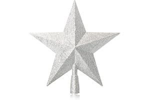 COM-FOUR® Top choinkowy w ksztalcie gwiazdy - Gwiazdka na wierzch choinki - Ozdoby choinkowe - Ozdoby choinkowe wykonane z tworzywa sztucznego