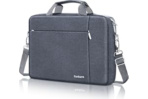 Ferkurn Laptop Bag Case 14 inch for Women Men Laptop Sleeve Computer Bag Briefcase Compatible with MacBook Pro M4/M3/M2/M1, HP Pavilion 14 Chromebook 14A EliteBook, Asus, Acer, Dell Ideapad, Grey