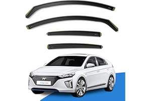 EdgeVisors Wind Deflectors | Fits: HYUNDAI IONIQ (2017-2021) 5 Door Liftback 4pc Set | In-Channel Rain Guards for Wind, Rain & Sun Protection, Easy Installation - Tinted