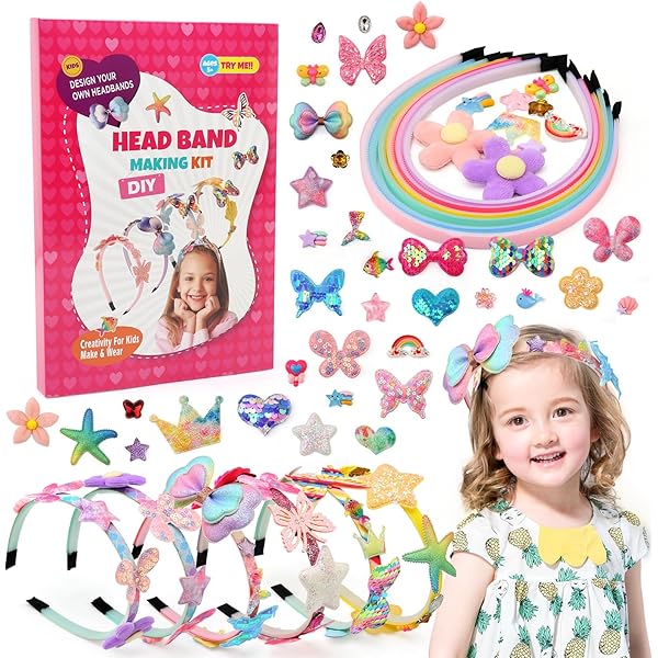 Kit Cerchietti Per Capelli Bambina - 71 Pezzi, Pittura Diamante Fai Da Te | Regalo 3-12 Anni