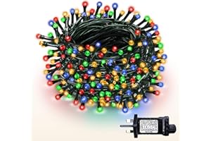 WISD Christmas Tree Lights - 200 LED 22.8M Xmas Fairy Lights on Green Cable with Timer and Memory - Indoor Outdoor String Lights Mains Powered for Garden Bedroom Party Decoration (Multicolored)