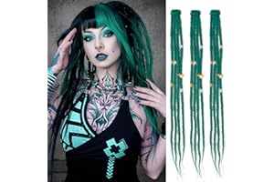 Dsoar Estensioni Dreadlock Sottili 20 Pollici Clip In Dreads Fatti a Mano Dreads 3Pcs Crochet Loc Extensions(BD#)