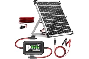POWOXI 20W Solar Panel，12V Solar Panel Charger Kit + 8A Controller， Suitable for Automotive, Motorcycle, Boat, ATV, Marine, RV, Trailer, Powersports, Snowmobile etc. Various 12V Batteries.