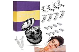 CHLFFUA Cils Magnetique Naturel 3d Sans Colle Pour SéCurité RéUtilisable Faux Cils Magnetique Avec Applicateur Le Maquillage Quotidien Ou Les Rencontres, Mariages, FêTes (4 Paires)
