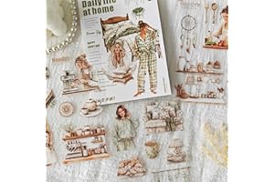 FREKYAR Adesivi per Scrapbooking,20 Fogli Daily Themed Scrapbooking Accessori per Junk Journal,Journaling,Fotoalbum,Notebook,Painting,Calendar,Phone Case,Water Cup(Daily Life)