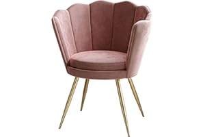 ‎LUKMEBEL lukmebel Shell Polstersessel Shelly Elegantes Und Modernes Design Weich Im Griff Velours Vertikale Nähte Für Schönheitssalons Wohn- Und Schlafzimmer 66x56x84 cm Rosa