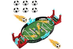 VINGAHOUSE Mini Juegos de Futbolín, Juego de Mesa de Fútbol Interactivo con 6 Balones, Futbolines Portátil y Liviano para Fiestas, Juegos de Mesa para Padres e Hijos, Regalos para Niños 4 Años