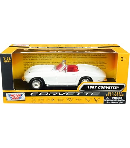 Buy Motormax Toy 1959 Chevy Corvette C1 Convertible White with Red