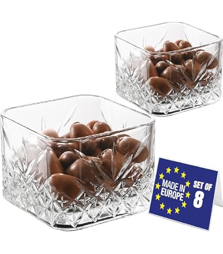 NORDIC SCHILLER Premium Kristallen Glazen Dessertkom, Set van 4 Stuks, 235 ml, Loodvrije Dessertbekers, Puddingkom, Fruitserveerschalen, Sauskom, Glazen