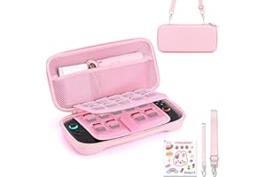 Younik Etui z przełącznikiem kompatybilne z NS Switch 2 (2025), etui do przenoszenia z 19 przegródkami na karty do gier, akcesoria do przełączników w zestawie z paskiem na ramię, paskiem na nadgarstek