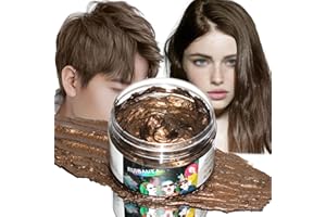 RUIBAVYA Cera de Color para el Pelo Marrón Cera Color Pelo Temporal Cera Unisex Natural para TeñIr el Pelo Cera de Coloración Soluble en Agua DIY Cera de Color para el Cabello para Fiestas de Halloween