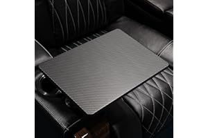 VALENCIA THEATER SEATING Swivel Carbon Fiber Tray Table for Valencia Home Theater Chairs – Slim, Durable Side Table for Snacks & Devices (New Edition)