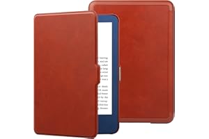 HGWALP Case for New Amazon Kindle 6"(11th Generation,2024/2021 Release), Folio Ultra Slim PU Leather Cover with Auto Sleep and Wake, Protective Case for Kindle 2024 6 inch-Brown